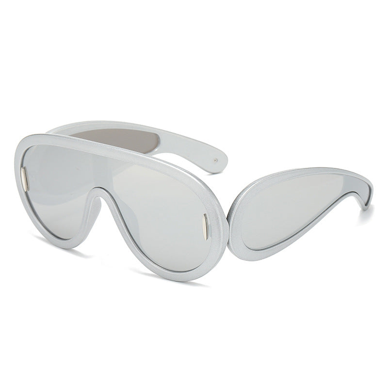 Wholesale Future Style Punk Hip Hop Large Frame One-piece Sunglasses